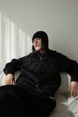 Wool zipup jumper, Black