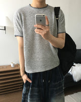 Stitch Crop short Sleeve Knit