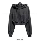 [U-BASIC] ベリル2WAYクロップフーデッドジップアップ