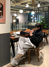 ワンダラントオーバーフィットブックルツーウェイパッディドジップアップ