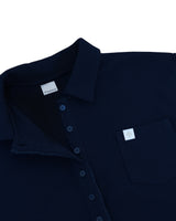 Frill 8 button pk shirt / navy