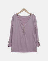 Tinel Shirring Roll-Up Long Sleeve T-Shirt