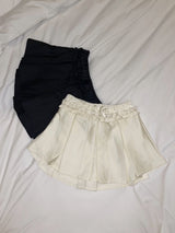 1194. Banding point satin pleats mini sk (2color)