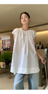 フレンチシャツ ルーズフィット ノースリーブTシャツ