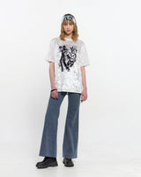 Velvet print Oversized T-Shirt _ WHITE