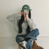 [BELLIDE MADE] ルーズフィットストライプVネックニット