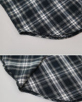 #Deep Blue Vintage Check Loose Shirt