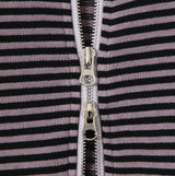 Paying Pigment Stripe Two Way Hooded Zip-Up