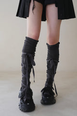 cross ribbon high socks