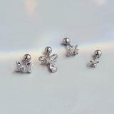 [SET]キュービックリボンドロップピアス