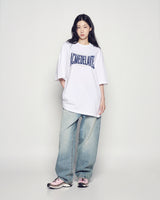 25FW DOUBLE LAYER LOGO WIDE SHORT SLEEVE T-SHIRT WHITE