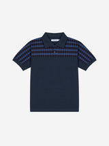1/2 レギュラー チェスト グリッド ウェーブ PKティー(NAVY)