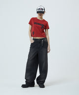 ゴシックアップリケクロップTシャツ_レッド