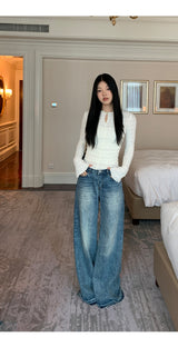 Daisy lace cuffs long-sleeved t-shirt