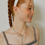 Aurora Star Pearl Chain Drop Surgical Necklace