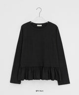 Lapus Cotton Frill Long Sleeve Tee
