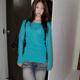 Juren Side Slit Linen Long Sleeve Knitwear