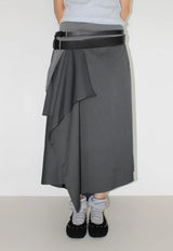 UNBALANCE WRAP LAYERED SKIRT