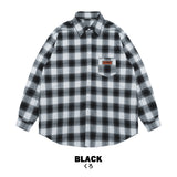 オンブレチェックシャツ (BLACK)
