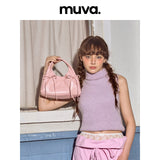 muva. クールシック ハンドバッグ ミニ トートバッグ ライトウェイト エレガント ウィメンズ バッグ