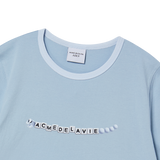 25SS SNAKE INITIAL RINGER CROP SHORT SLEEVE T-SHIRT SKY BLUE