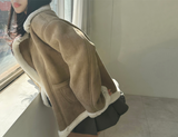 (100% SHEEPSKIN🐑🤎) 2 COLORS キュートフェミニンバターセミショートマウンテンコート