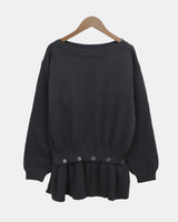 Peon Layered Frill Button Knit