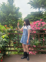 Opening Half Overalls Denim Overalls