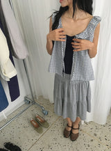 Tane Tiered Layered Midi Skirt
