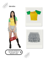 Lemonade Unbalanced Off-Shoulder Short-Sleeved T-Shirt