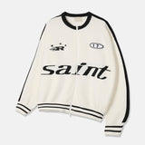ASCLO セイントバイカラーニットジップアップ (2color)