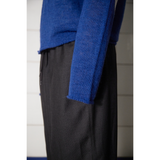 ARGYLE ELBOW KNIT ZIP-UP HOODIE / BLUE