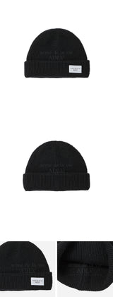 24FW ベーシックロゴラベルポイントビーニー ブラック