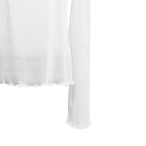 (5color) Sheer Wave Half-Neck Mesh Tee