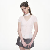 Chiffon Corset Blouse - PINK