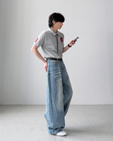 Visor Wrinkle Wide Denim
