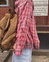 Venish dirty hood check shirt
