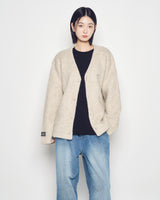 24FW Vネックソリッドカーディガン ベージュ