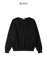 Bamboo Deep V-Neck Knit Top