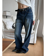 [Unisex] Golgi blue washing boots cut pants