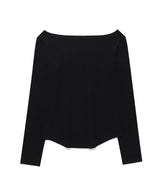 Sheer Wool Tencel LS Tee Black (KIB6MFT566A)