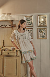 ULLALA PAJAMA Edit Short-sleeve Two-piece Cream[24160WTSSN]