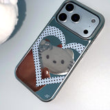 [MADE] [+MagSafe] ハートドットスマホケース (シルバーミラーナンパ―)