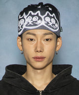 GC075 Graffiti Cats Knit Beanie (BLACK)