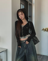 Kenta rivet pintuck balloon denim pants