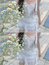 Memory Dot Ruffle Nashi One Piece (White)