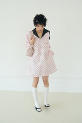 POLKA STAR PATCH SAILOR DRESS (PINK)