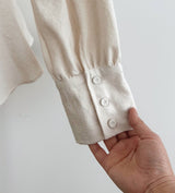 Annie V-neck Collar Double Wrap Jacket Blouse