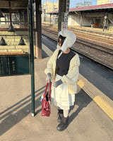 wool knit finger gloves