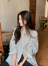 #CT Stripe Overfit Long Sleeve Shirt (3color)